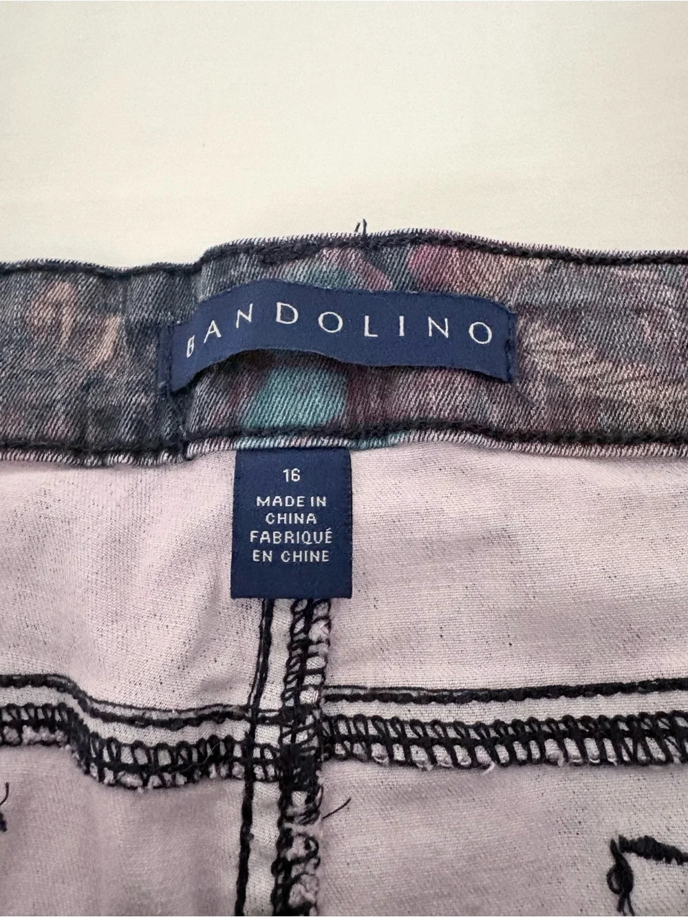 Bandolino Jeans with Dusty Lavender and Slate Floral Waistband - Picture 7 of 9